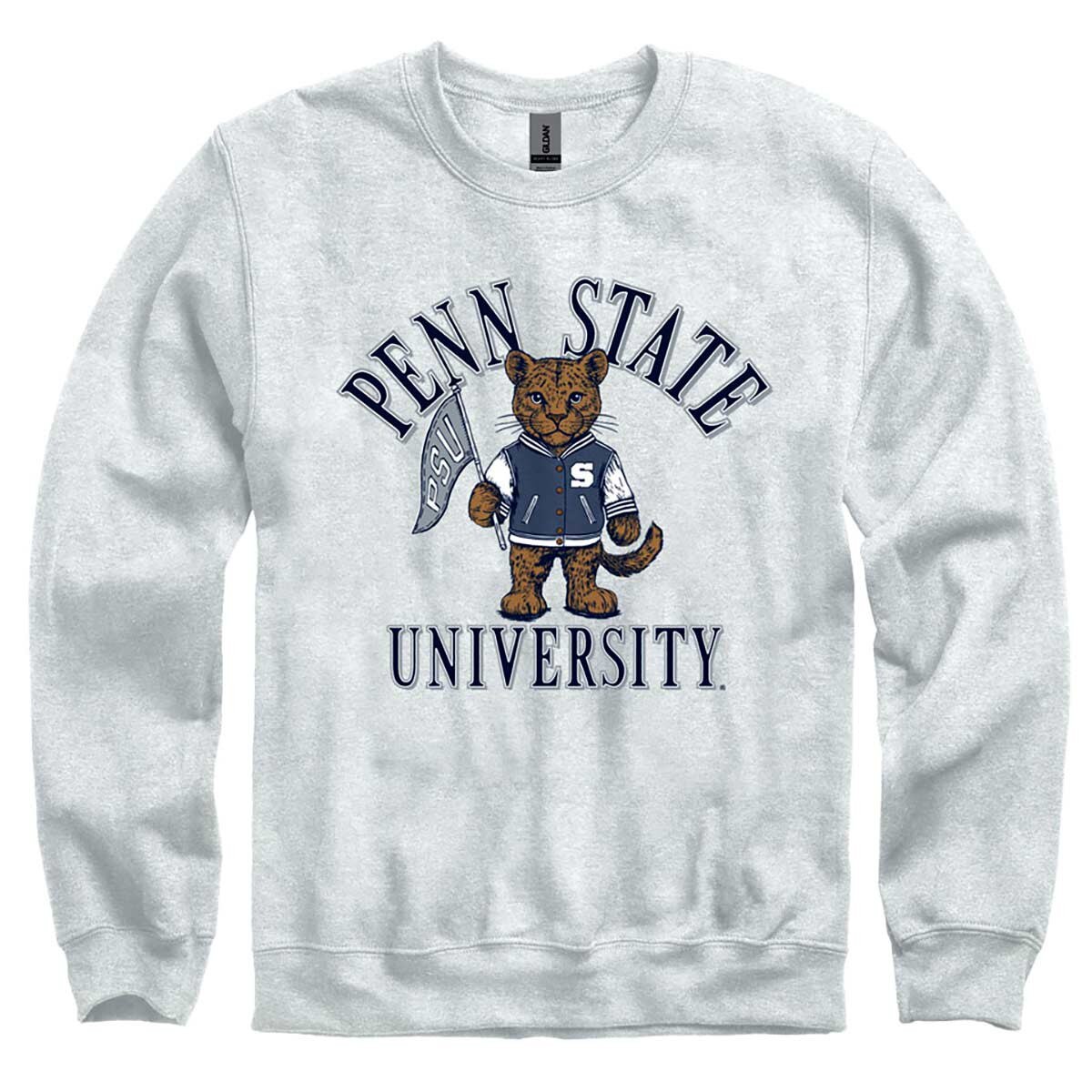 ash crew neck sweatshirt Penn State Mighty Mascot Varsity Jacket